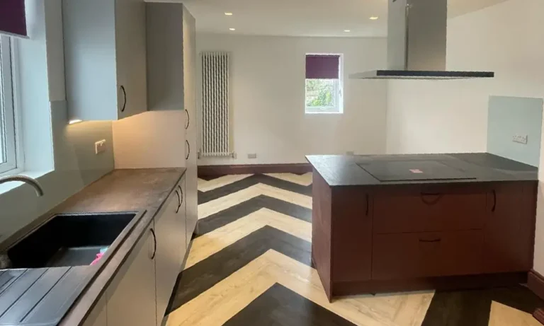 Completed kitchen and dining room